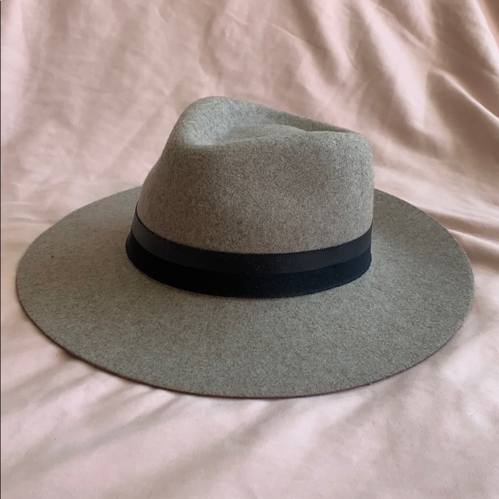 Gray Wool Brimmed Hat